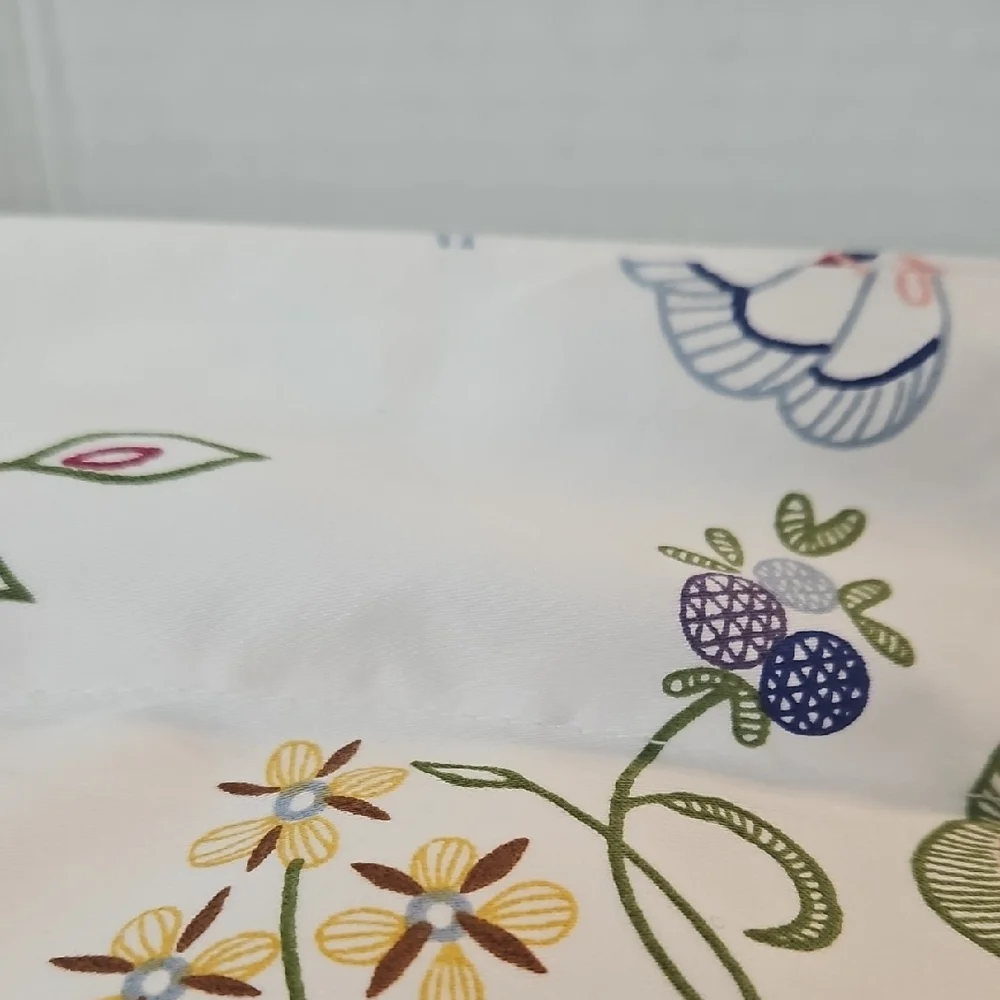 DownTown Company Floral Paisley Yellow  Blue Cotton King Duvet & Pillow Sham Set
